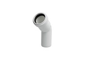 Afløb - ALIAXIS Ht-pp (amax pro) ø32 mm x 45° hvid bøjning - BKL-032-018-045