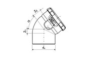 Afløb - ALIAXIS Dblue ø75 mm x 30° bøjning - VKL-075-000-30D