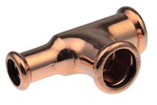 Pressrør og fittings - Vsh Fabrieken Tee vsh muffe/muffe/muffe 22x22x15 mm cu - 4801863