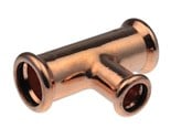 Pressrør og fittings - Vsh Fabrieken Tee vsh muffe/muffe/muffe 22x15x22 mm cu - 4801821
