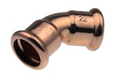 Pressrør og fittings - Vsh Fabrieken Bøjning vsh 45° muffe/muffe 15 mm cu - 38410