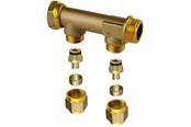 Pex-systemer - Uponor aqua plus fordelerrør med omløber wtr pex dr 3/4mt/sn 2x15c/c50 mm - 1067753