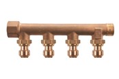 Pex-systemer - Roth Fordelerrør 4 afgreninger x 15 mm indstik Euro-red - 17046217.404