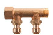 Pex-systemer - Roth Fordelerrør 2 afgreninger x 15 mm indstik Euro-red - 17046217.402