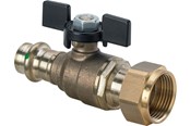 Fittings - Viega Easytop kuglehane 18 mm x 3/4" rødgods - 747077