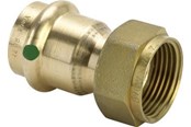 Pressrør og fittings - Viega Sanpress tilslutningsforskruning 22 mm x 3/4" muffe/muffe rødgods - 351502