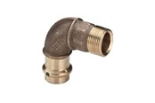 Pressrør og fittings - Viega Sanpress overgangsbøjning 90° 18 x 1/2" rødgods - 281205