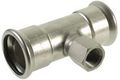 Pressrør og fittings - Vsh Fabrieken Vsh tee muffe/muffe/muffe 89x2x89 mm syrefast - 6204561