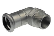 Pressrør og fittings - Vsh Fabrieken Vsh bøjning 90° muffe/nippel 28 mm x 1 syrefast - 6190901