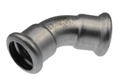 Pressrør og fittings - Vsh Fabrieken Vsh bøjning 45° muffe/muffe 42 mm syrefast - 6190096