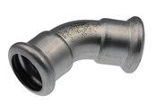 Pressrør og fittings - Vsh Fabrieken Vsh bøjning 45° muffe/muffe 22 mm syrefast - 6190063