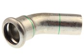 Pressrør og fittings - Vsh Fabrieken Vsh bøjning 45° muffe/nippel 54 mm syrefast - 6190173