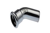 Pressrør og fittings - Vsh Fabrieken Bøjning vsh 45° muffe/nippel 88,9 mm fz - 620813.6