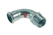Pressrør og fittings - Vsh Fabrieken Vsh bøjning 90° muffe/nippel 18 mm x 1/2 fz - 6202009