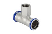 Pressrør og fittings - Geberit Mapress tee rustfri 42x1/2x42 mm med muffe - 31316