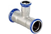 Pressrør og fittings - Geberit Mapress tee 28x22x22mm, presmf, stål, rf/syref - 31234