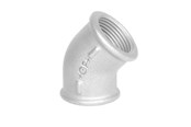 Gevindfittings - +GF+ Vinkel 45° galvaniseret muffe/muffe 1 1/2" - 770120208