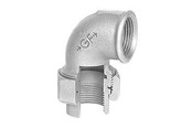 Gevindfittings - +GF+ Vinkelunion galvaniseret konisk muffe/muffe 1 1/4 - 770096207