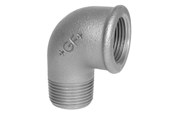 Gevindfittings - +GF+ Vinkel 90° sort muffe/nippel 1/4 - 770092102