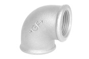 Gevindfittings - +GF+ Vinkel 90° galvaniseret muffe/muffe 3/4 x 1/2 - 770090220