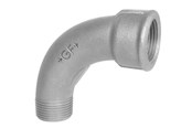 Gevindfittings - +GF+ Bøjning 90° sort lang muffe/nippel 3/8 - 770001103