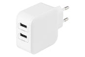 Mobil - Adaptere & Opladere - Deltaco Wall charger with dual USB-A ports 4.8 A. - USB-AC175