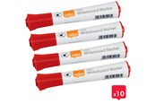 Konference & Præsentation - Nobo Glide whiteboard marker rund spids 2 mm hurtigttørende blæk, pakke/10 stk. Rød - 1915266