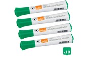Konference & Præsentation - Nobo Glide whiteboard marker rund spids 2 mm hurtigttørende blæk, pakke/10 stk. Grøn - 1915267