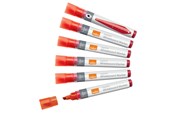 Konference & Præsentation - Nobo whiteboard marker skrå spids 4 mm hurtigttørrende blæk, pakke/10 stk. Rød - 1915384
