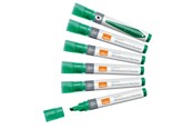 Konference & Præsentation - Nobo whiteboard marker skrå spids 4 mm hurtigttørrende blæk, pakke/10 stk. Grøn - 1915385