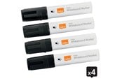 Konference & Præsentation - Nobo  Glide whiteboard marker bred skrå spids 10 mm hurtigttørrende blæk, pakke/4 stk. Sort - 1915388