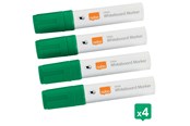 Konference & Præsentation - Nobo Glide whiteboard marker bred skrå spids 10 mm hurtigttørrende blæk, pakke/4 stk. Grøn - 1915391