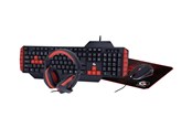 Tastatur - Gembird - keyboard mouse headset and mouse pad set - QWERTY - US - Tastatur, mus, headset og musemåtte sæt - Amerikansk engelsk - Rød - GGS-UMG4-02