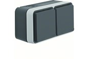Afbrydermateriel - Berker Stikk dobbelt vandret grå komp w1 - 47843515
