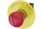 Trykknapper og signalenheder - Siemens Nødstop, paddehat trykknap, 22mm, rund, metal - 3SU1150-1HB20-1CG0