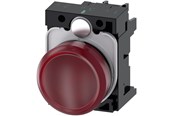 Trykknapper og signalenheder - Siemens Indikatorlys, 22 mm, rund, plastik, rød, glat linse, med holder, led modul 3su1102-6aa20-1aa0 - 3SU1102-6AA20-1AA0