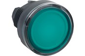 Trykknapper og signalenheder - Schneider Electric Harmony lampetrykshoved i plast for led med fjeder-retur og plan trykflade i grøn farve - ZB5AW333