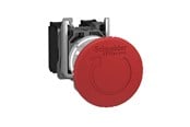 Trykknapper og signalenheder - Schneider Electric Harmony nødstop komplet med ø40 mm paddehoved i rød farve med tryk/drej funktion og 1xno+2xnc - XB4BS84441