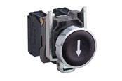 Trykknapper og signalenheder - Schneider Electric Harmony trykknap komplet med fjeder-retur og plan trykflade i sort farve med hvid pil 1xno, xb4ba3351 - XB4BA3351