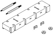 Tavler og kasser - Cubic Afdækning skinne holder komplet 0880-0200s - 0880-0200S