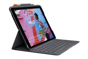 Tastatur - Logitech Slim Folio - keyboard and folio case - QWERTZ - Swiss - graphite - Tastatur & Folio sæt - Schweizisk - Grå - 920-009476