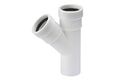 Afløb - Wavin Wafix pp grenrør 45° ø50 x ø50 mm hvid - 1440410
