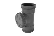 Afløb - Wavin Wafix plus pp renserør 110 mm med dæksel grå - 1453940