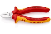 Håndværktøj - KNIPEX Skævbider forkromet isoleret med flerkomponent-håndtag, VDE-godkendt 140 mm - 70 06 140