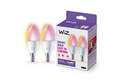 Smart Home - WiZ Full Color C37 E14 Smart Kertepære 2-pak – RGB/16 millioner farver + dæmpbart hvidt LED-lys - 929002448842