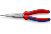 Håndværktøj - KNIPEX Fladrundtang med skær sort atramenteret 200 mm, 26 12 200 - 26 12 200