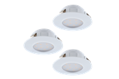 Lamper - EGLO PINEDA indbygningsspot Ø78 mm, 3000K, 3-pak, hvid - 95821