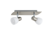 Lamper - EGLO ENEA spotskinne 2L, saniteret nikkel/hvid - 90984