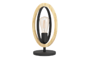 Lamper - EGLO Basildon bordlampe, sort/træ - 43464