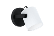 Lamper - EGLO HORNWOOD 1 væglampe, sort/hvid - 43427